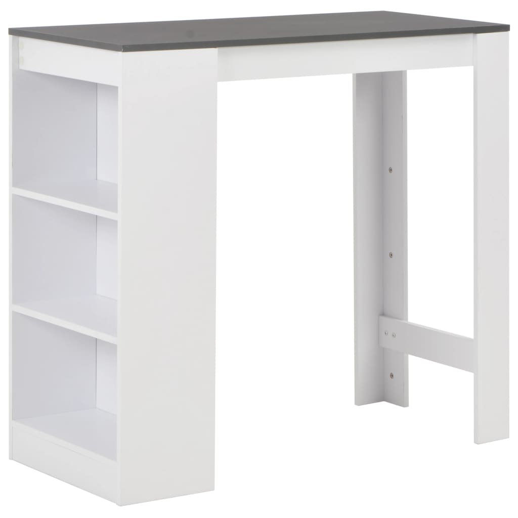Barbord med hylle hvit 110x50x103 cm