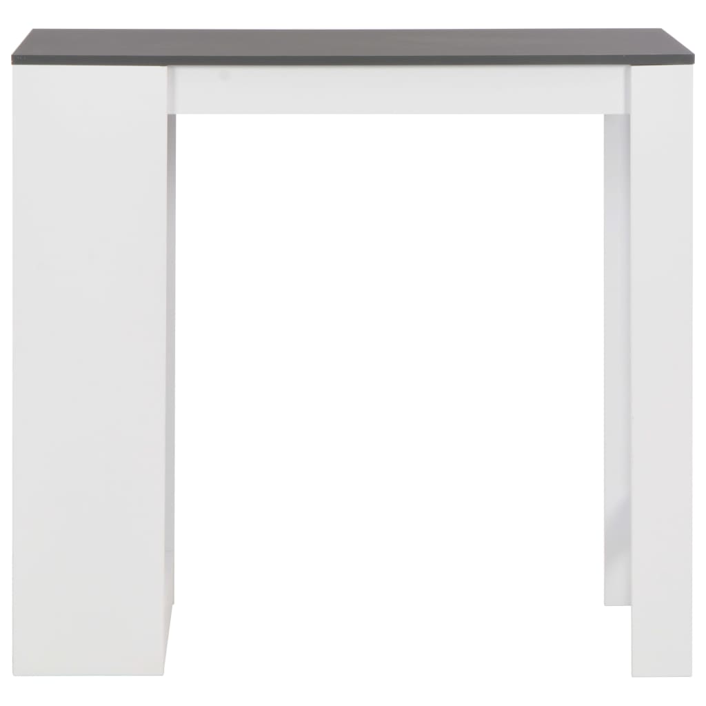 Barbord med hylle hvit 110x50x103 cm