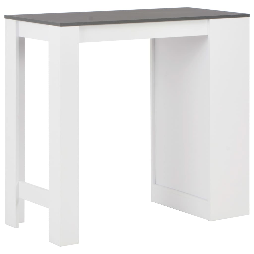 Barbord med hylle hvit 110x50x103 cm