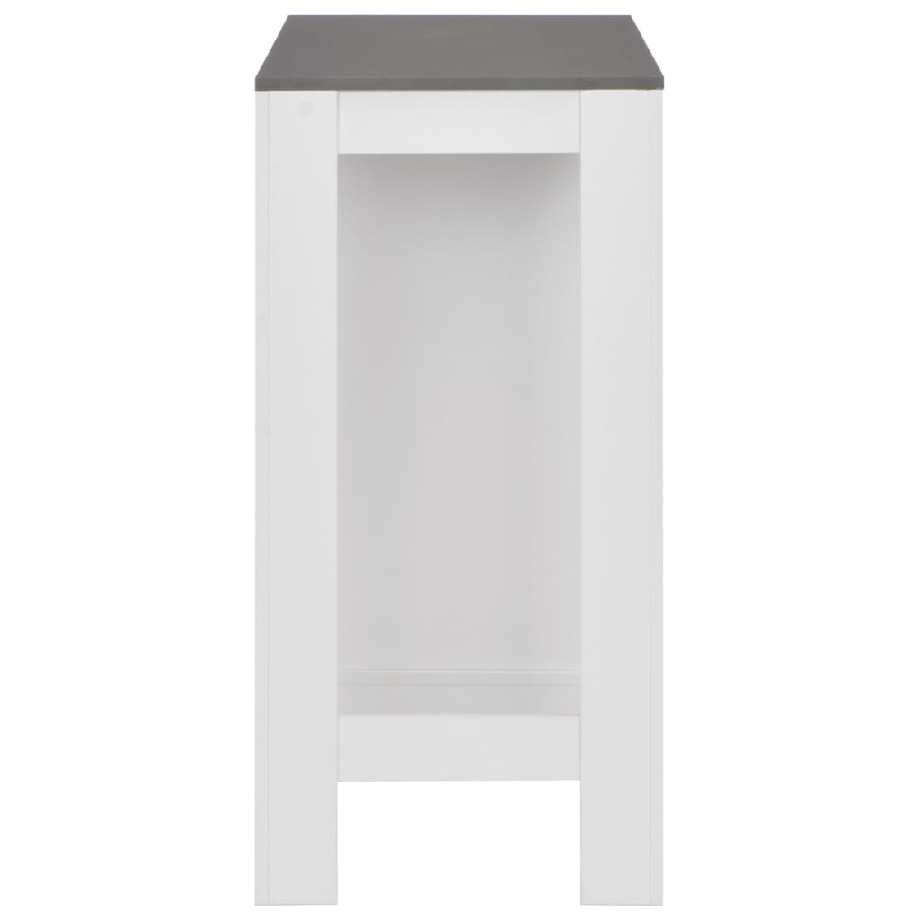 Barbord med hylle hvit 110x50x103 cm