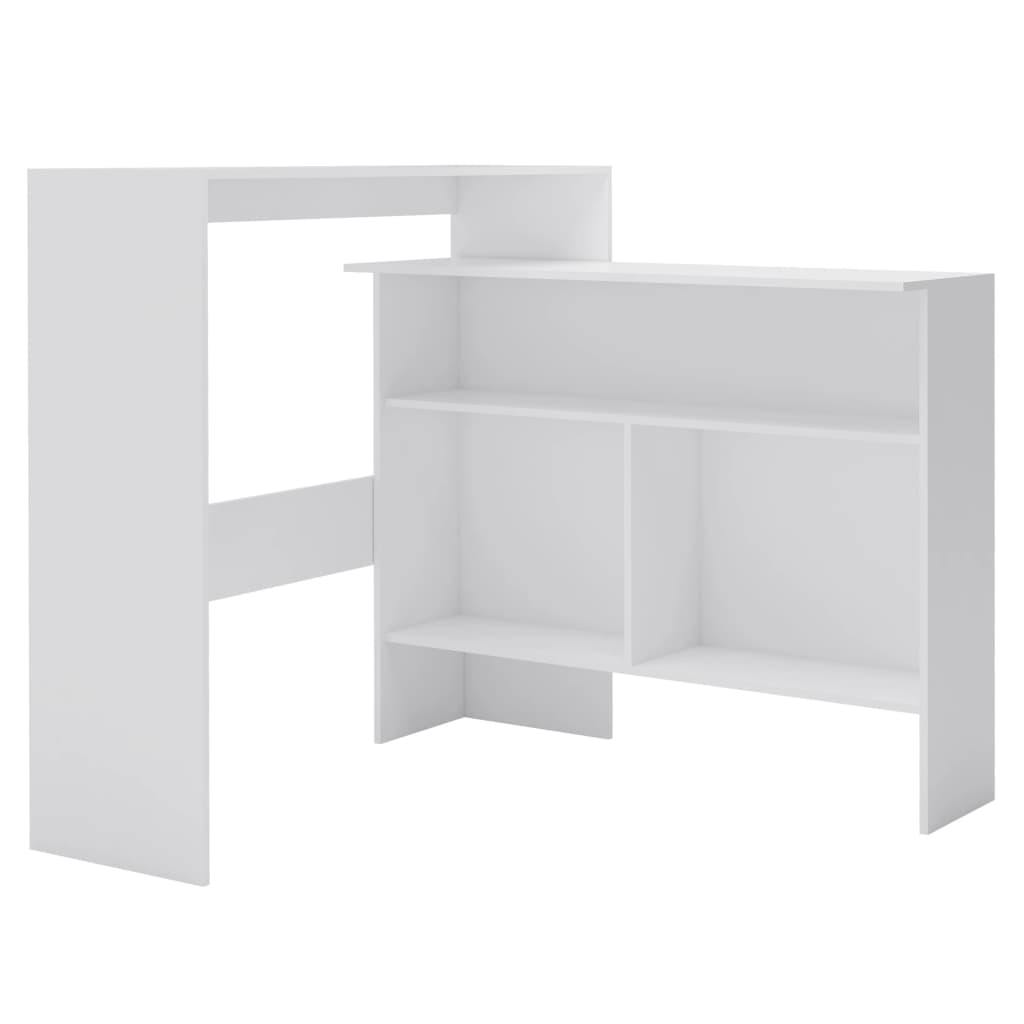 Barbord med 2 bordplater 130x40x120 cm hvit