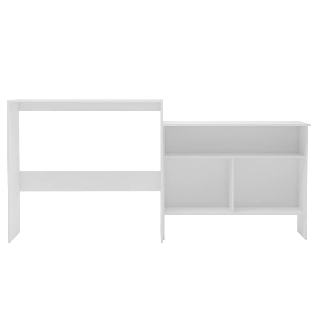 Barbord med 2 bordplater 130x40x120 cm hvit
