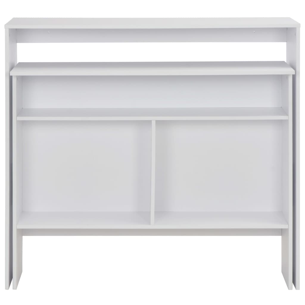Barbord med 2 bordplater 130x40x120 cm hvit