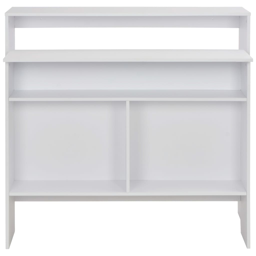 Barbord med 2 bordplater 130x40x120 cm hvit