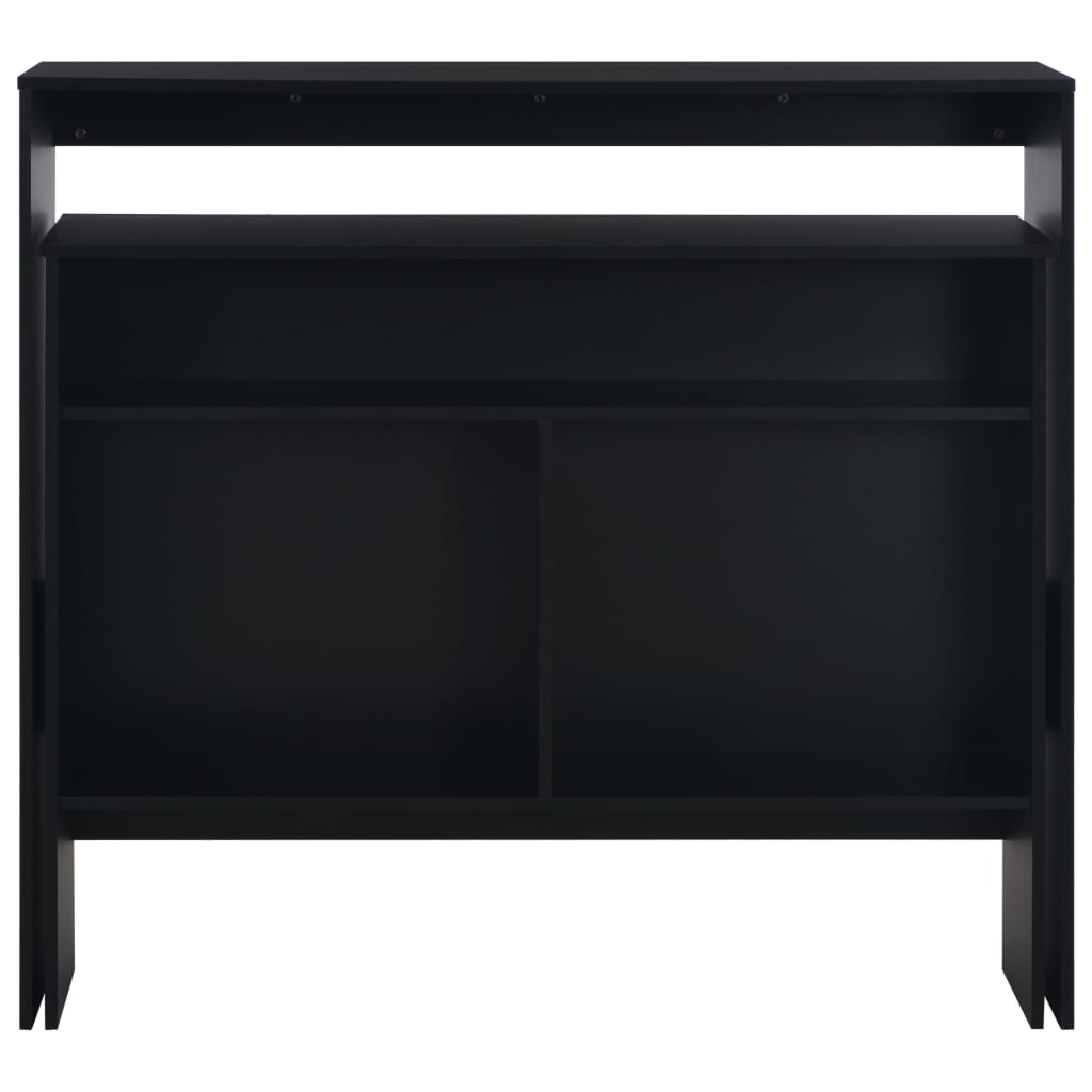 Barbord med 2 bordplater svart 130x40x120 cm