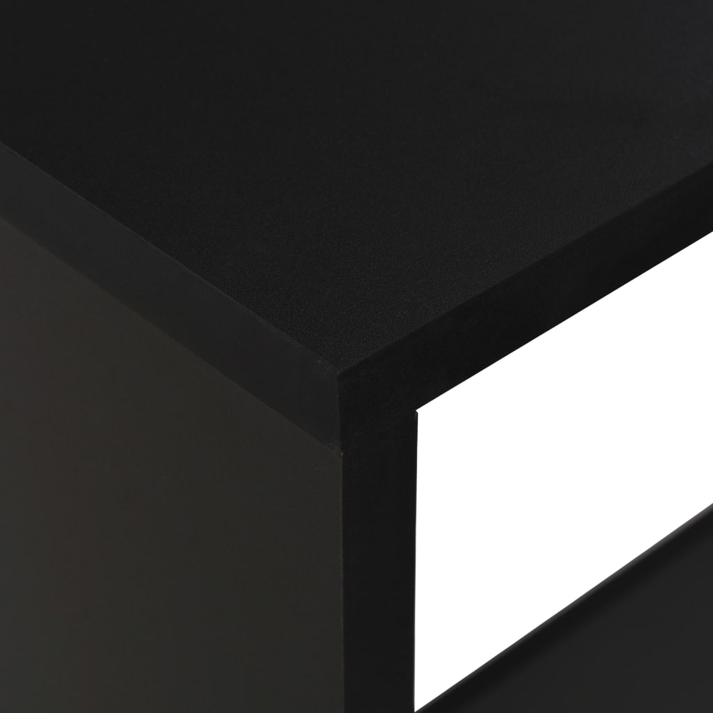 Barbord med 2 bordplater svart 130x40x120 cm