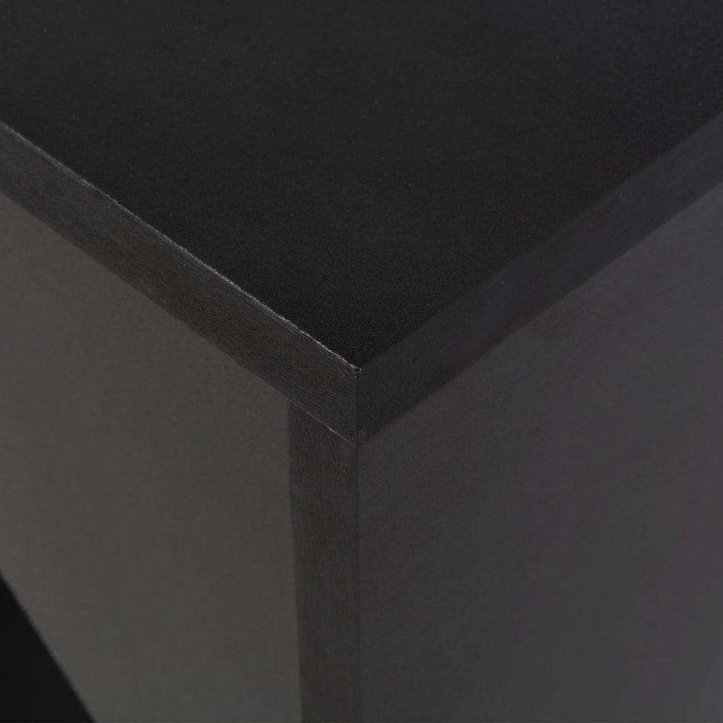 Barbord med flyttbar hylle svart 138x39x110 cm
