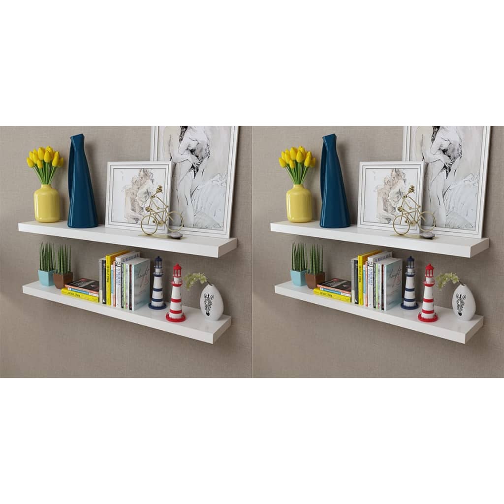 Vegghylle Hvit 4 stk 100 cm