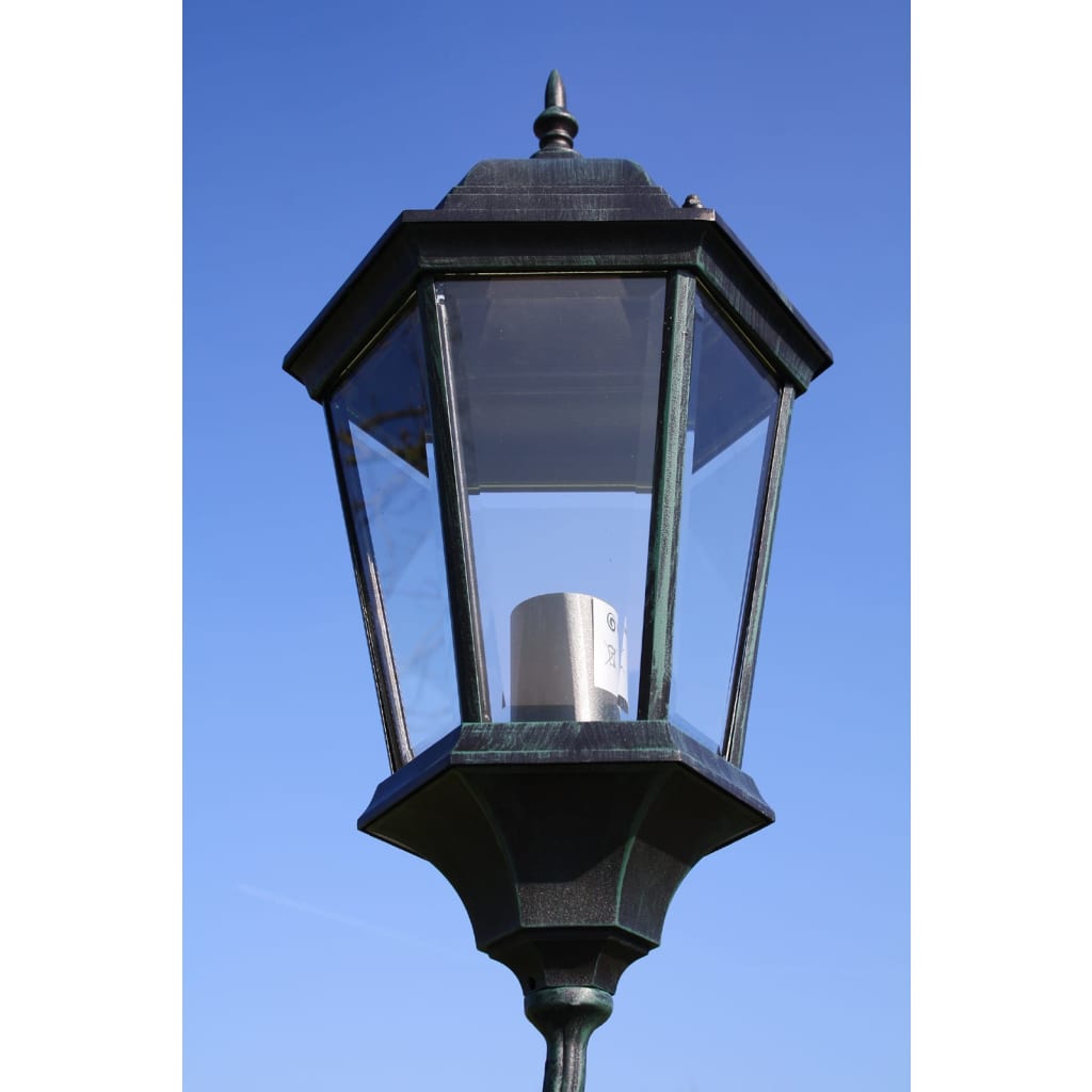 Hagebelysning Lyktstolpe 2-armet 230 cm mørkegrønn/svart aluminum
