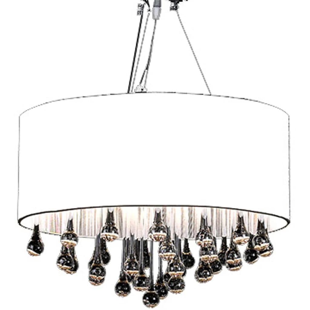 Taklampe Lysekrone med 85 krystaller Hvit