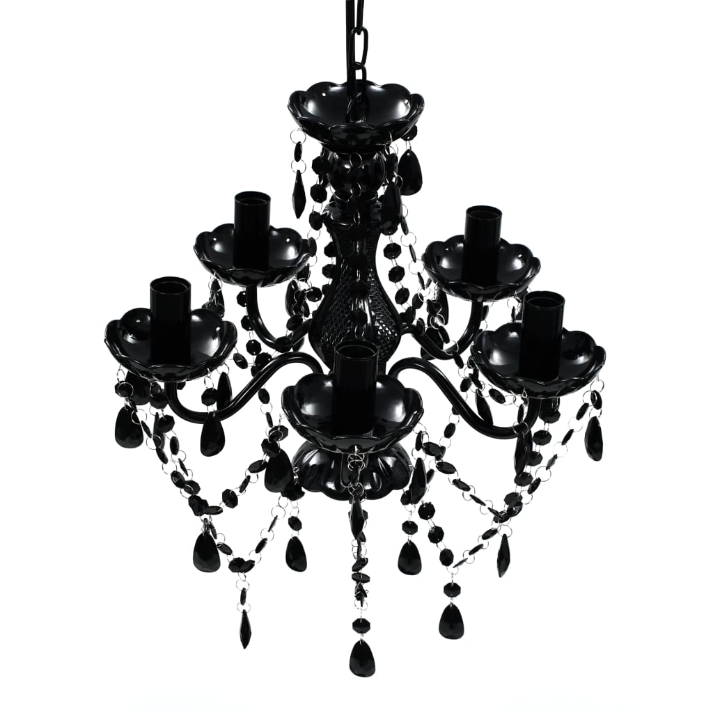 Taklampe lysekrone Svart 5 lyspærer