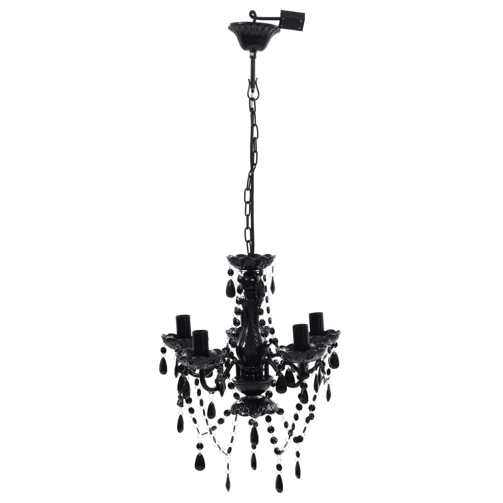 Taklampe lysekrone Svart 5 lyspærer