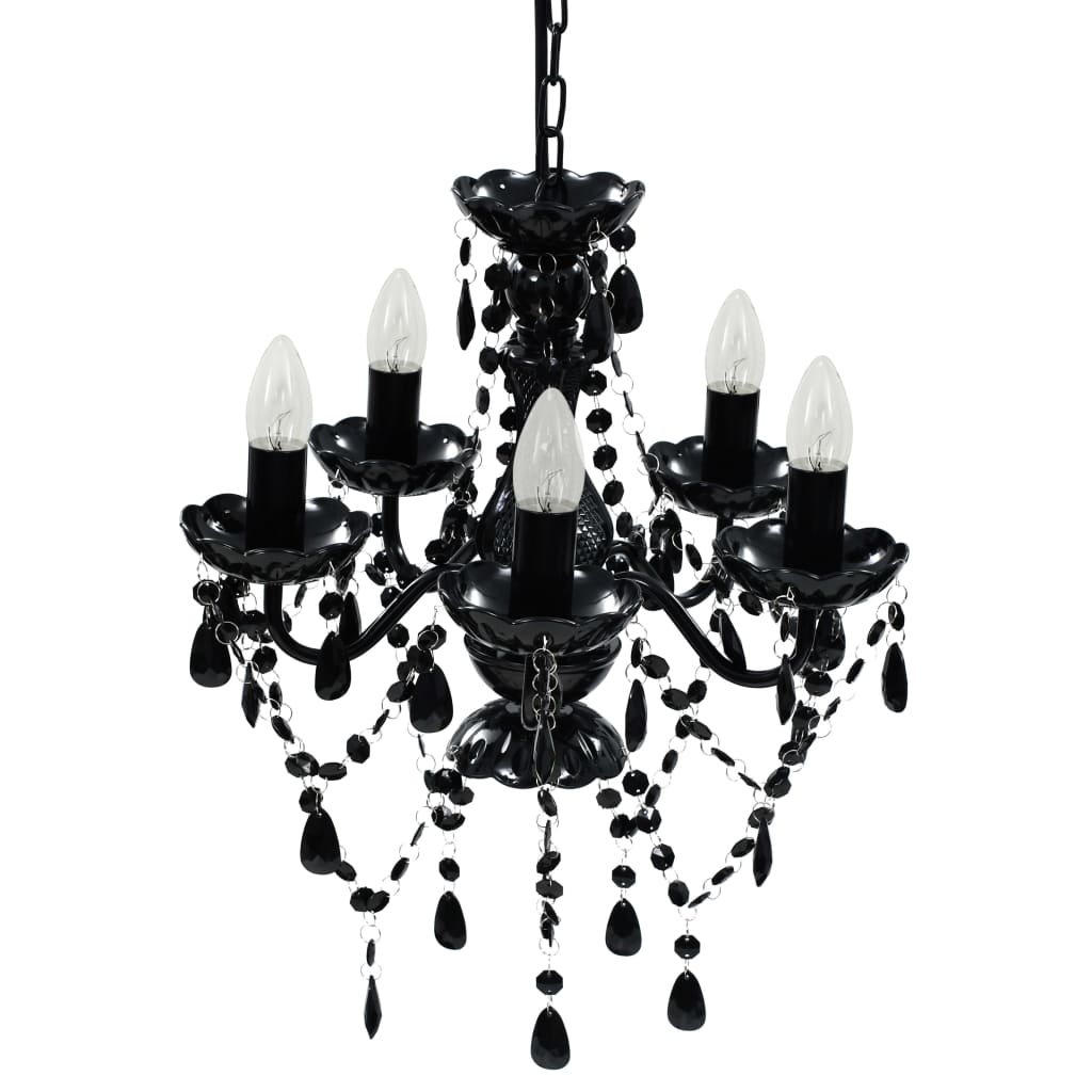 Taklampe lysekrone Svart 5 lyspærer