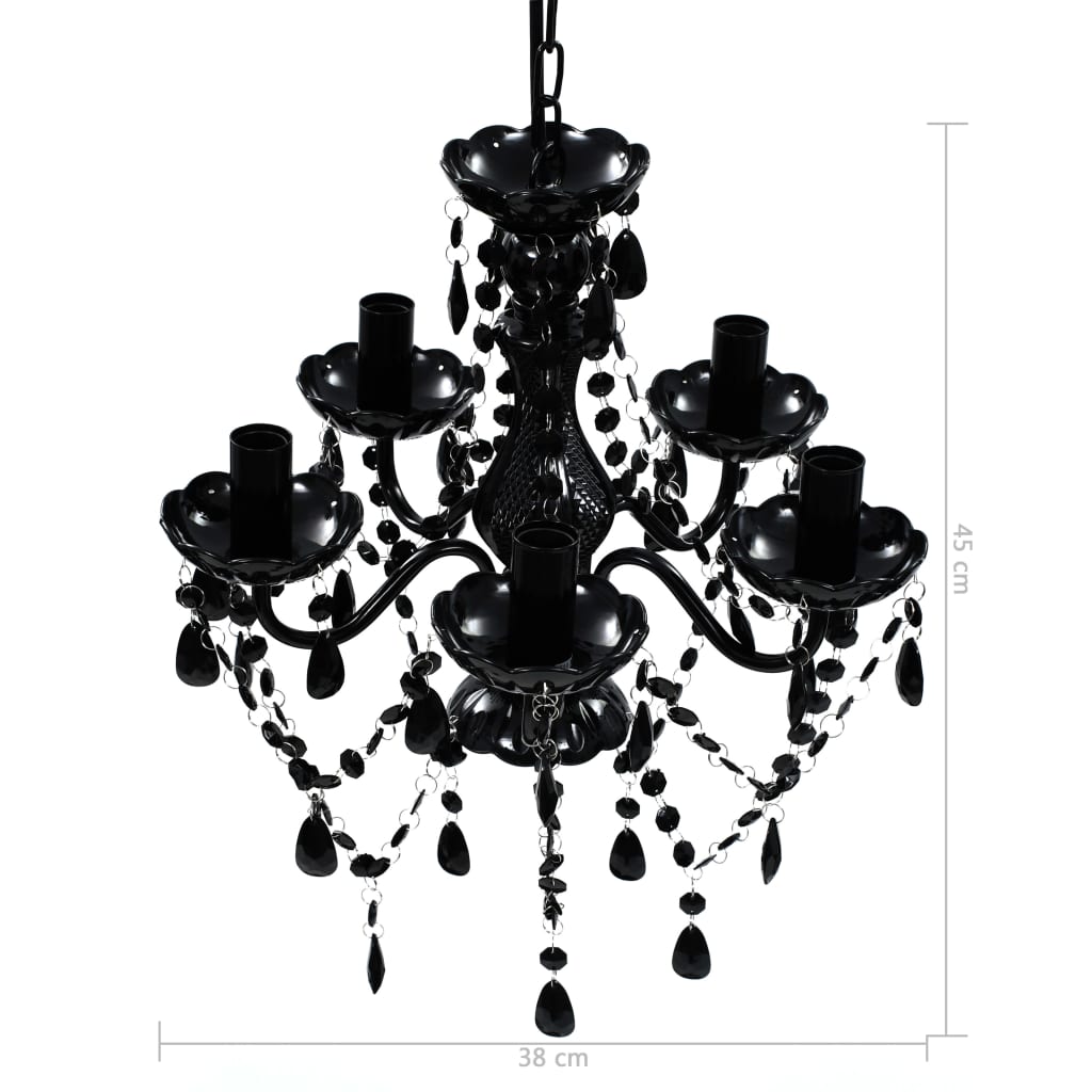 Taklampe lysekrone Svart 5 lyspærer
