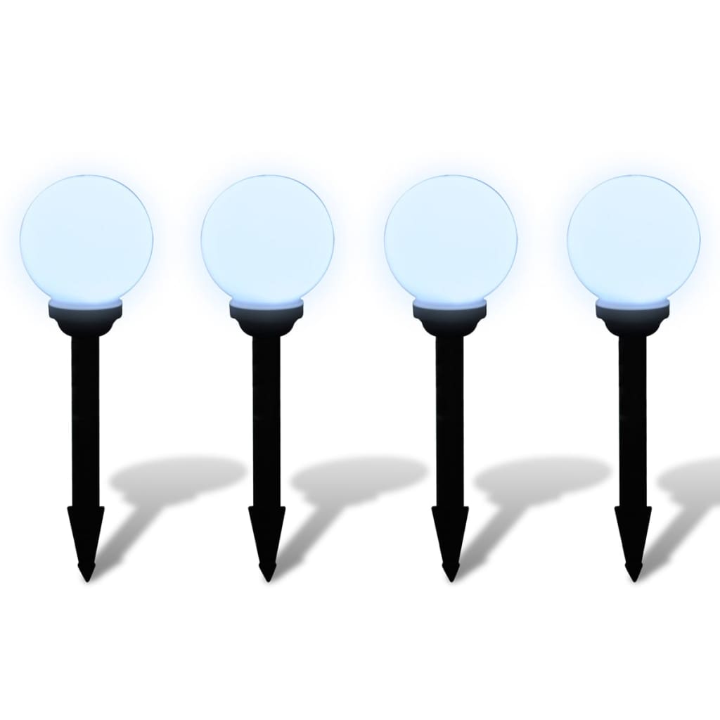 Hagebelysning Mark Solcelle LED-lamper for hagesti 4 stk 15 cm med jordplugg