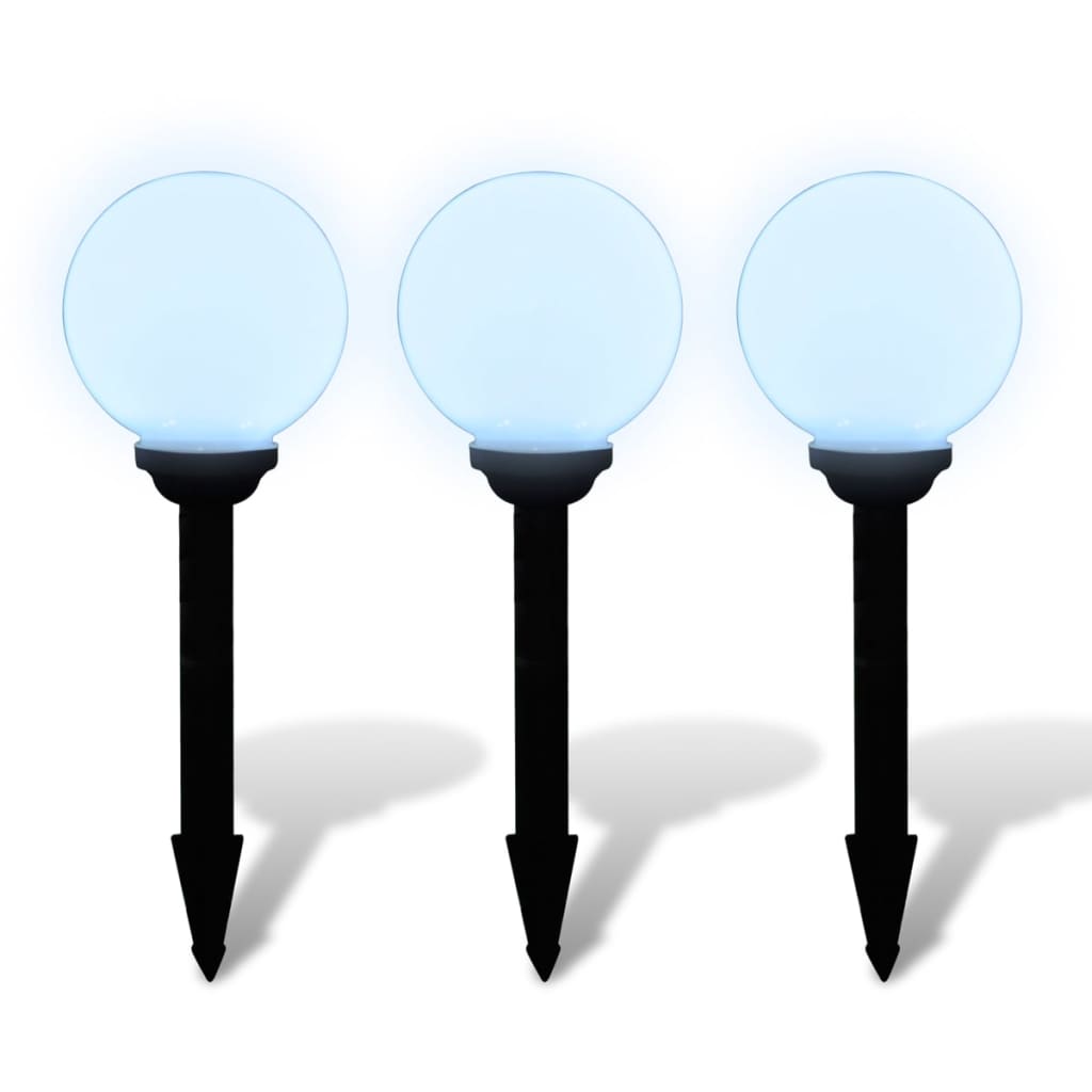 Hagebelysning Mark Solcelle LED-lamper for hagesti 3 stk 20 cm med jordplugg