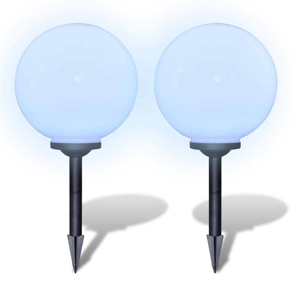 Hagebelysning Mark Solcelle LED-lamper for hagesti 2 stk 30 cm med jordplugg
