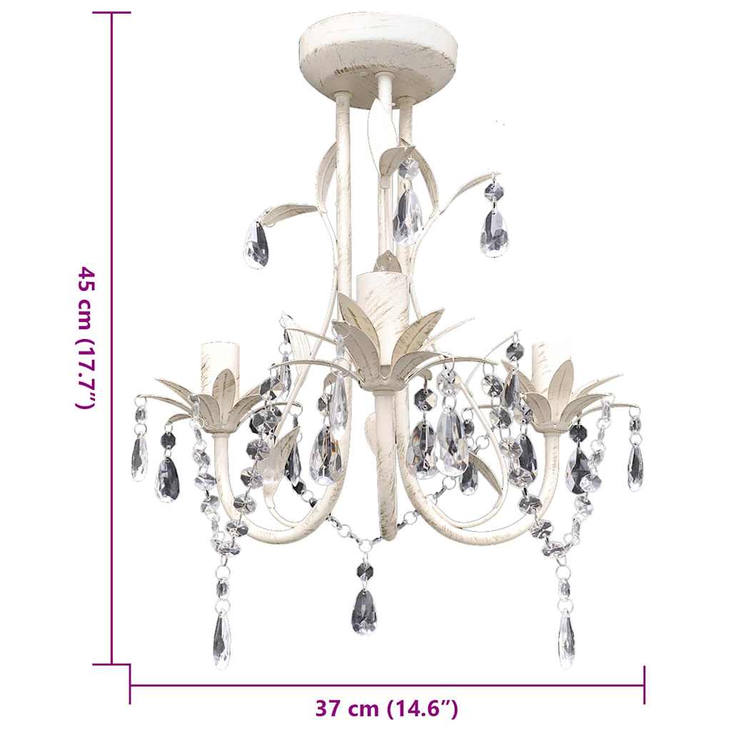 Taklampe/lysekrone elegant hvit