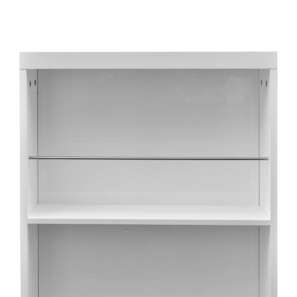 Barbord MDF med vinstativ høyglans hvit