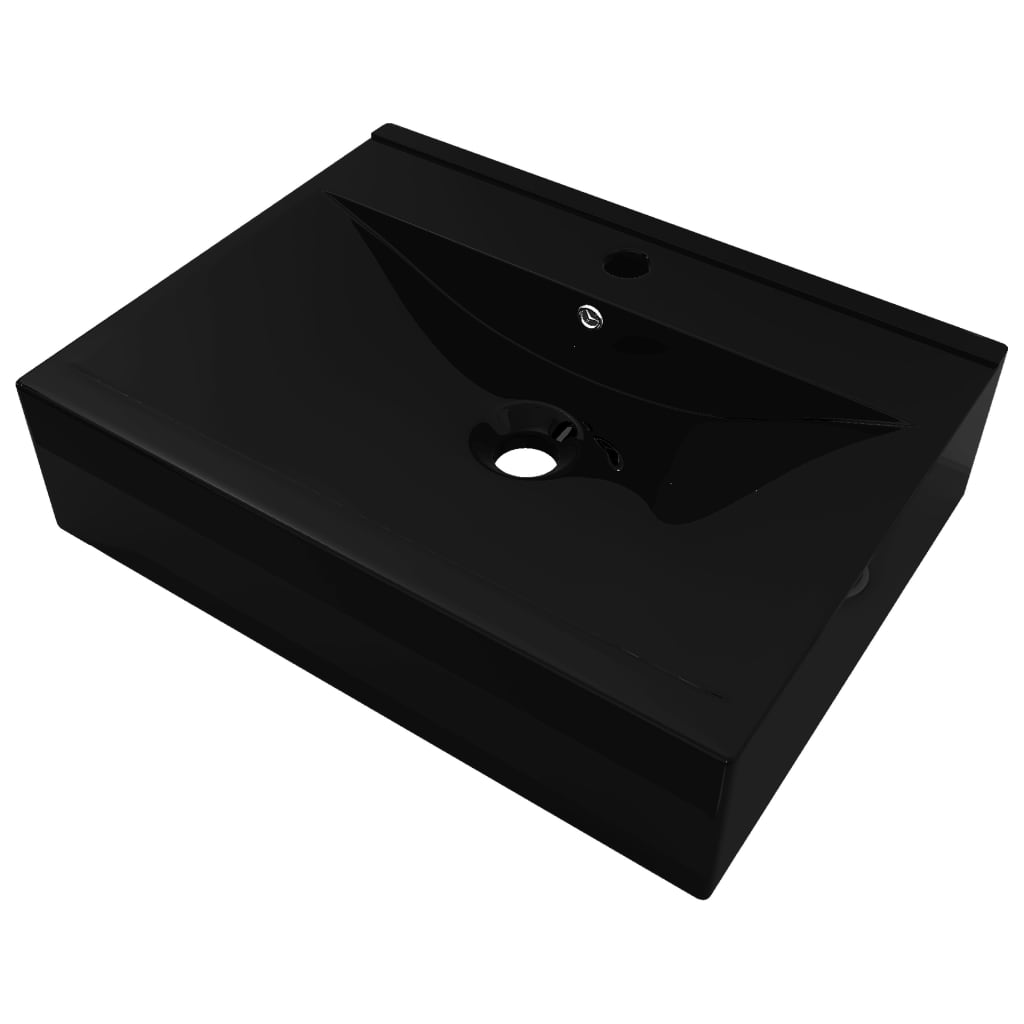 Baderomsvask Luksus keramisk 60x46cm Svart