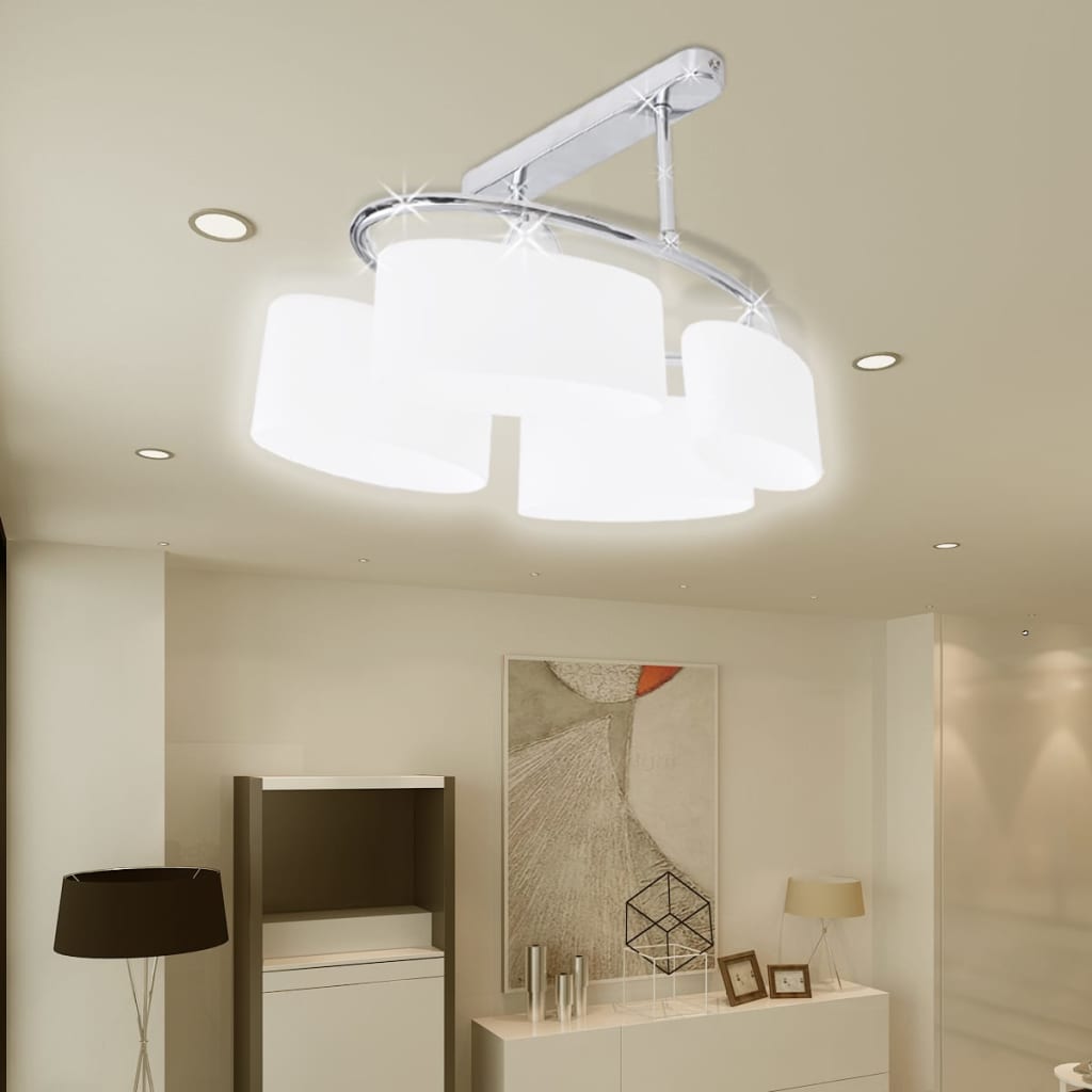 Taklampe Ellipsoide med Glasskjerm - 4 E14 Pærer