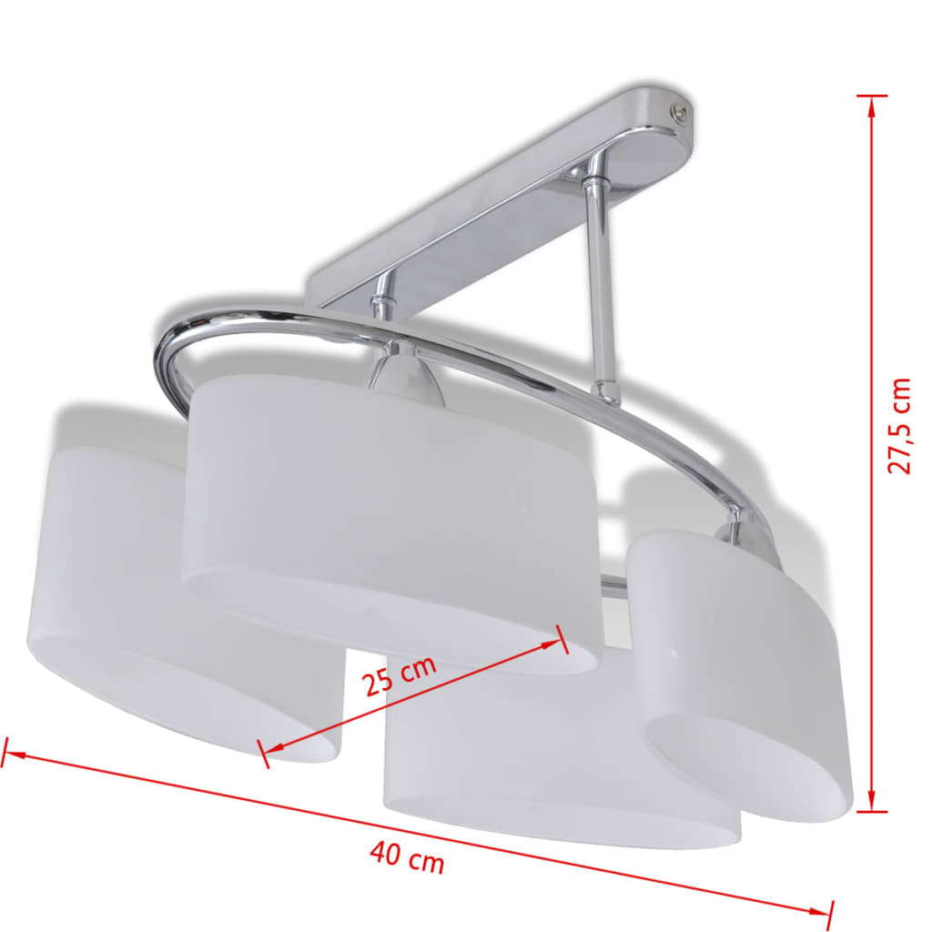Taklampe Ellipsoide med Glasskjerm - 4 E14 Pærer