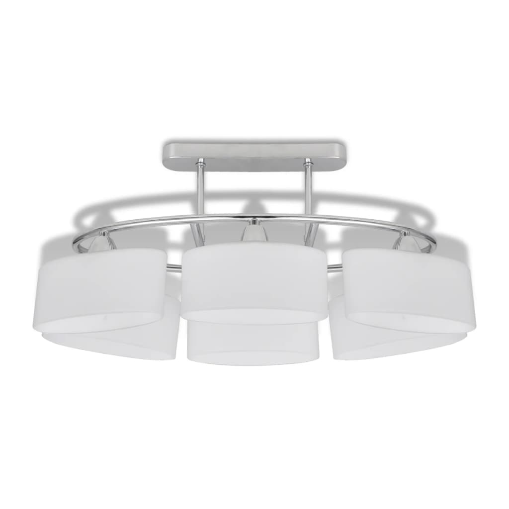 Taklampe med ellipsoide glasskjermer for 6 E14-lyspærer