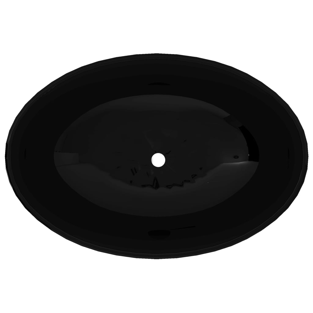 Baderomservant Luksuriøs keramisk oval Svart 40 x 33 cm