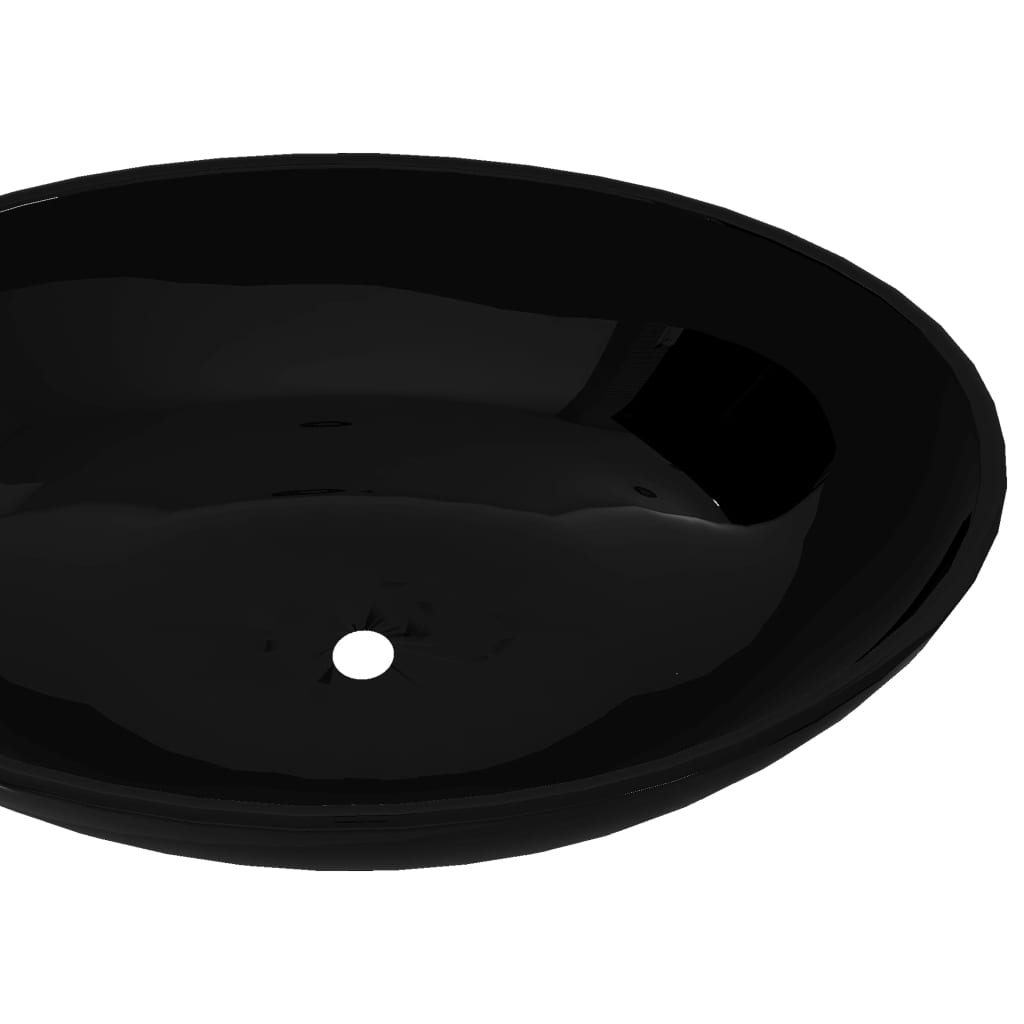 Baderomservant Luksuriøs keramisk oval Svart 40 x 33 cm