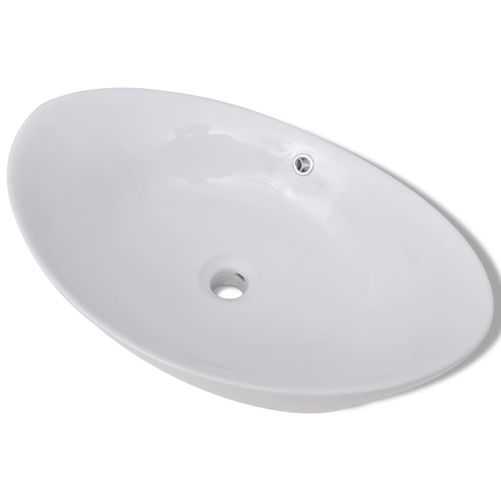 Baderomsvask Luksus Keramisk Vask med Overløp 59 x 38,5 cm