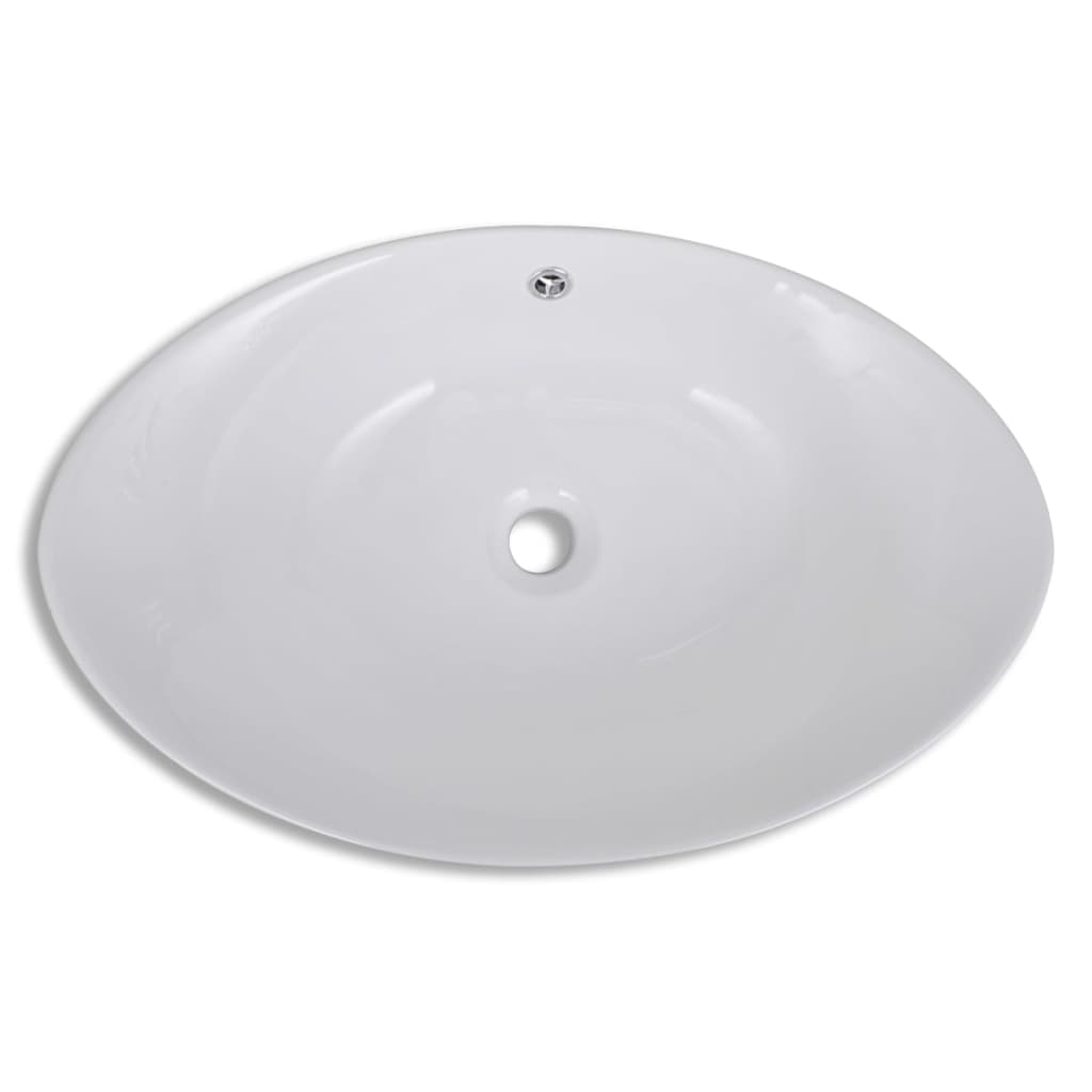 Baderomsvask Luksus Keramisk Vask med Overløp 59 x 38,5 cm