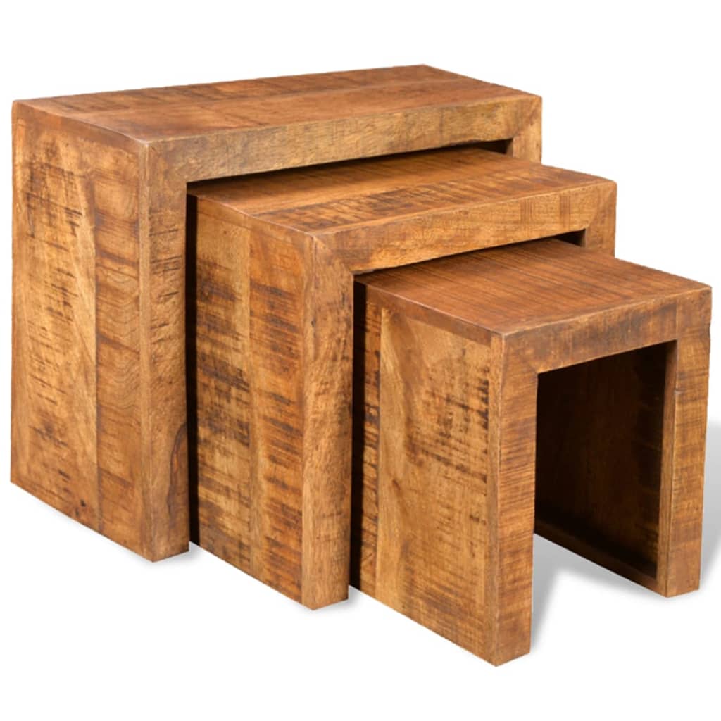 Sidebord Tre Settbord 3 deler heltre mango