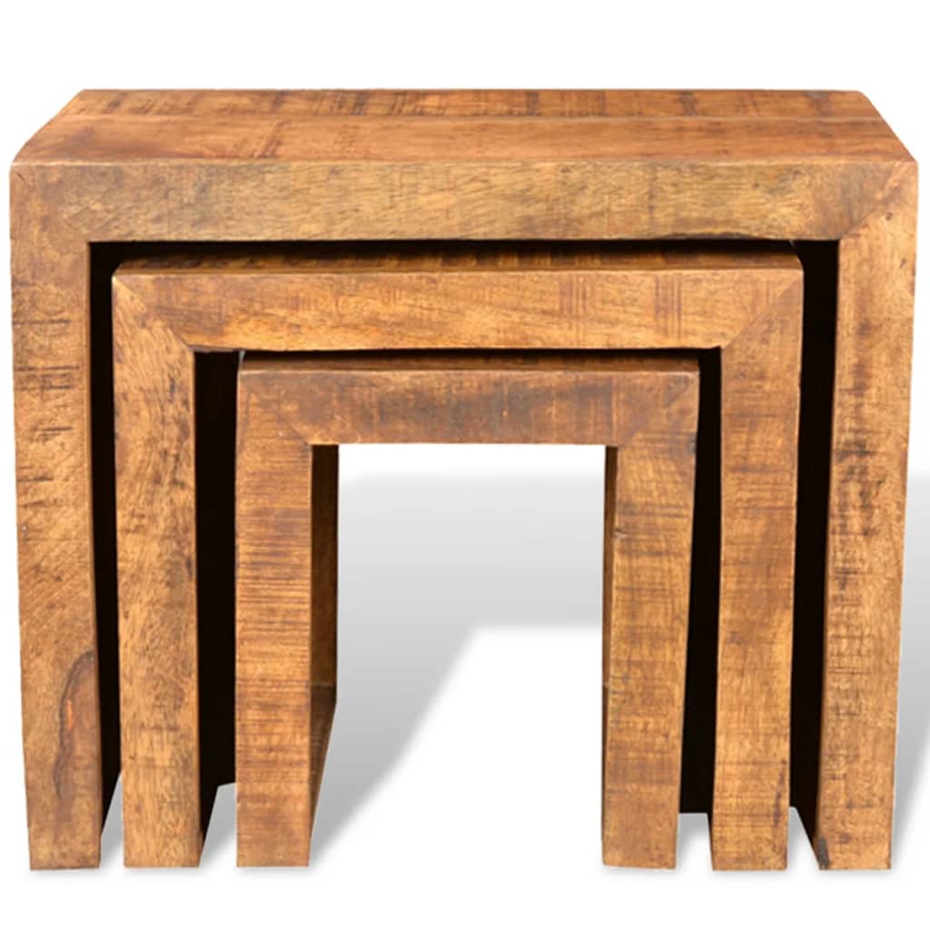 Sidebord Tre Settbord 3 deler heltre mango