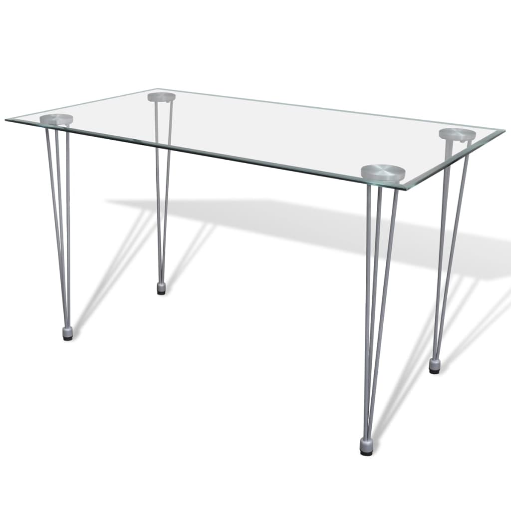Spisebord med glassplate transparent