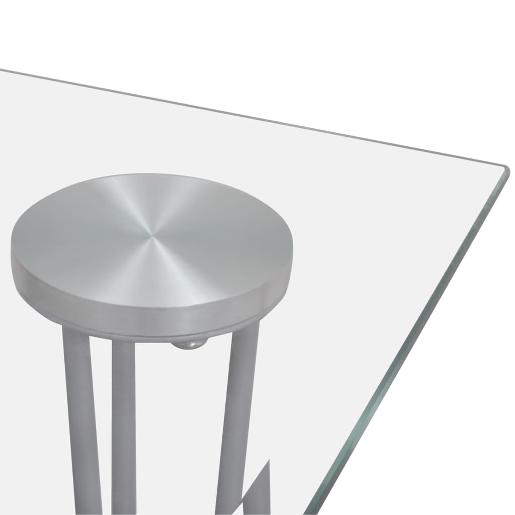 Spisebord med glassplate transparent
