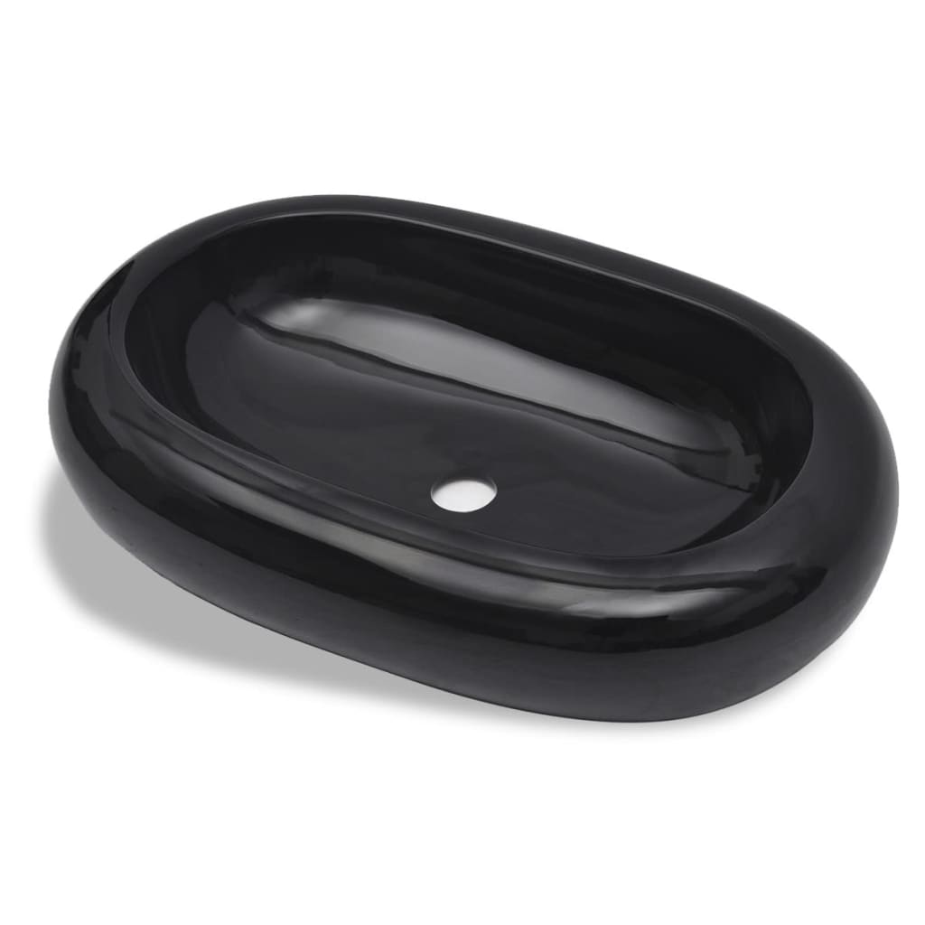 Baderomservant Keramisk oval svart