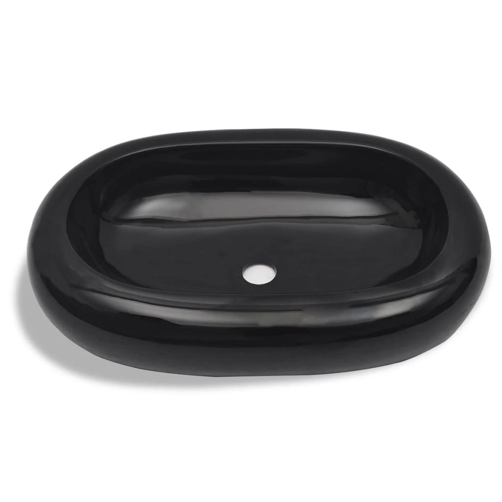 Baderomservant Keramisk oval svart