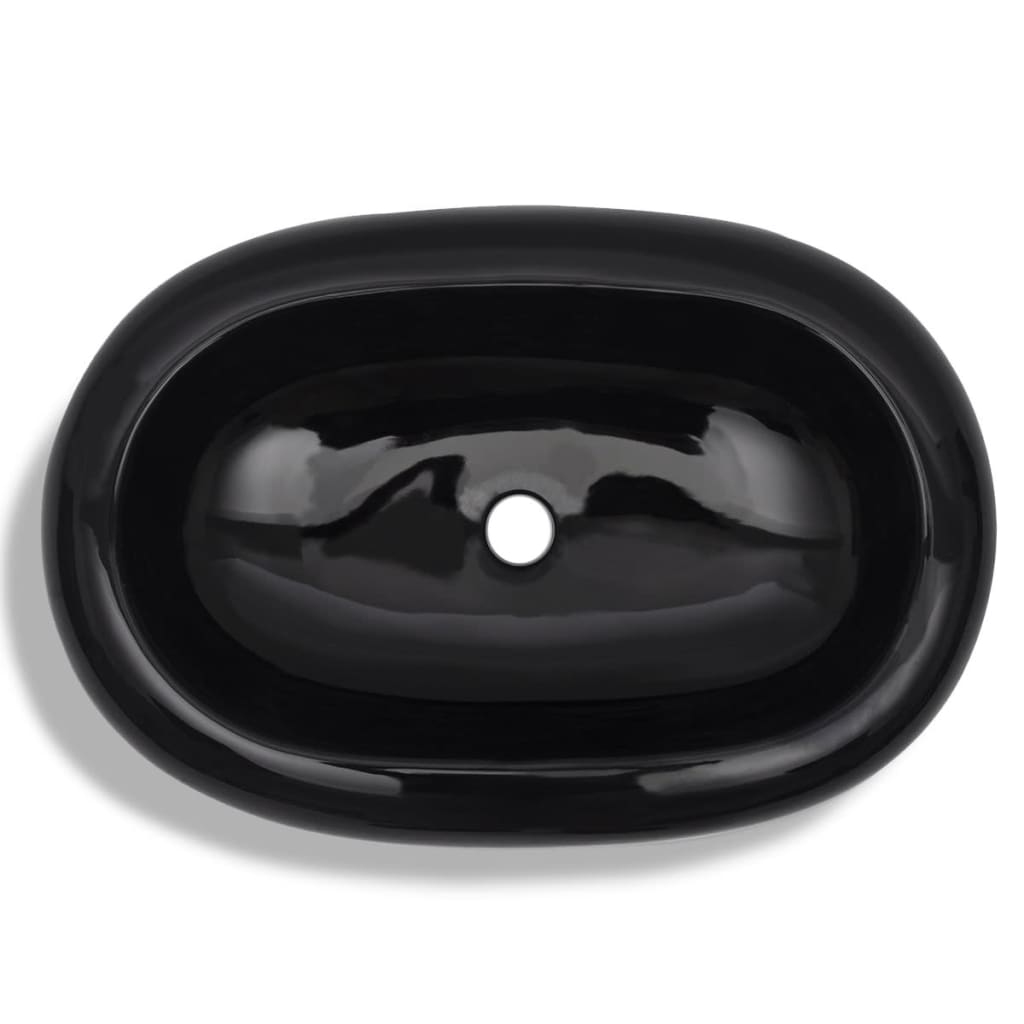 Baderomservant Keramisk oval svart