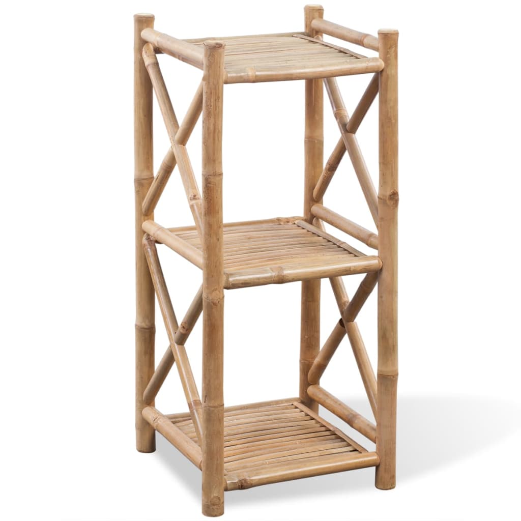 Hagebord Tre Firkantet bambushylle 3 lag