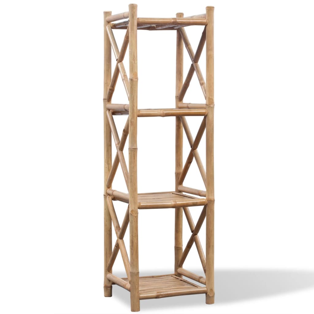 Hagebord Tre Firkantet bambushylle 4 lag