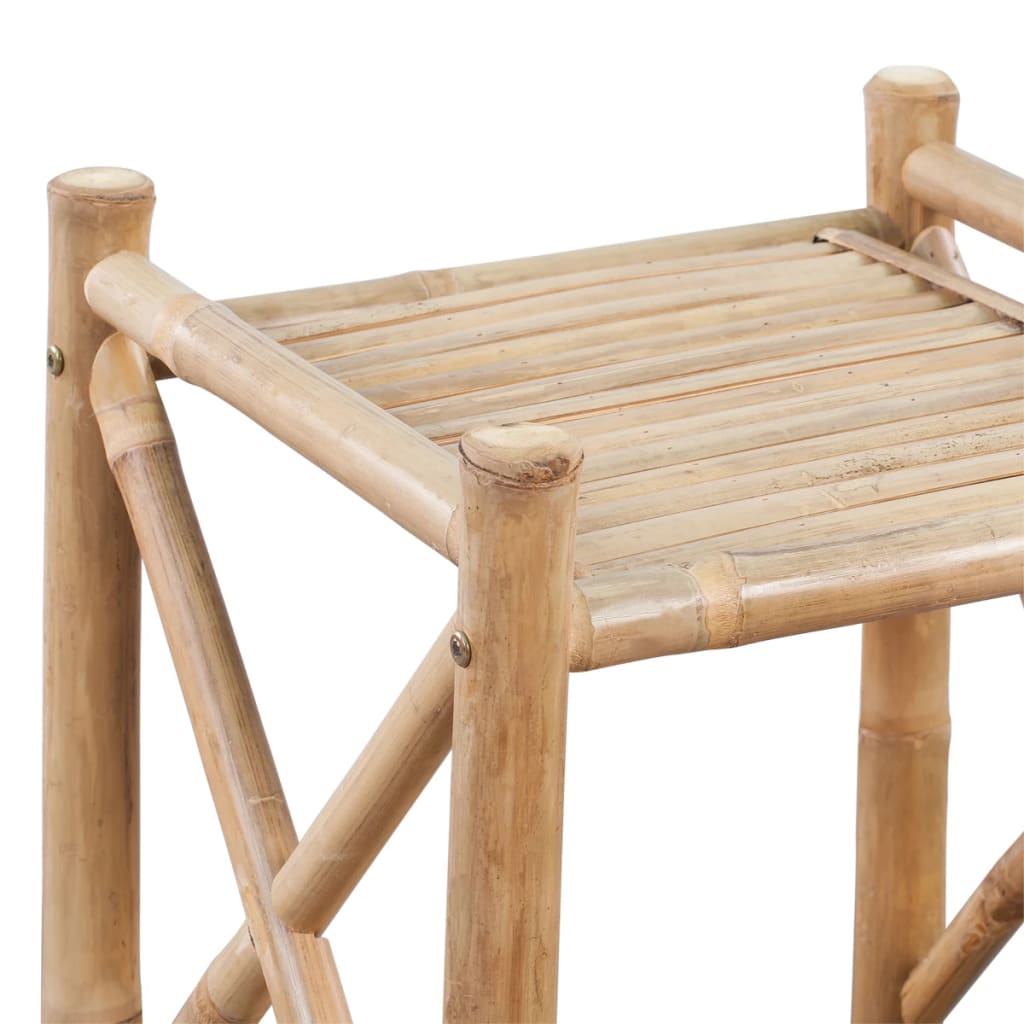 Hagebord Tre Firkantet bambushylle 4 lag