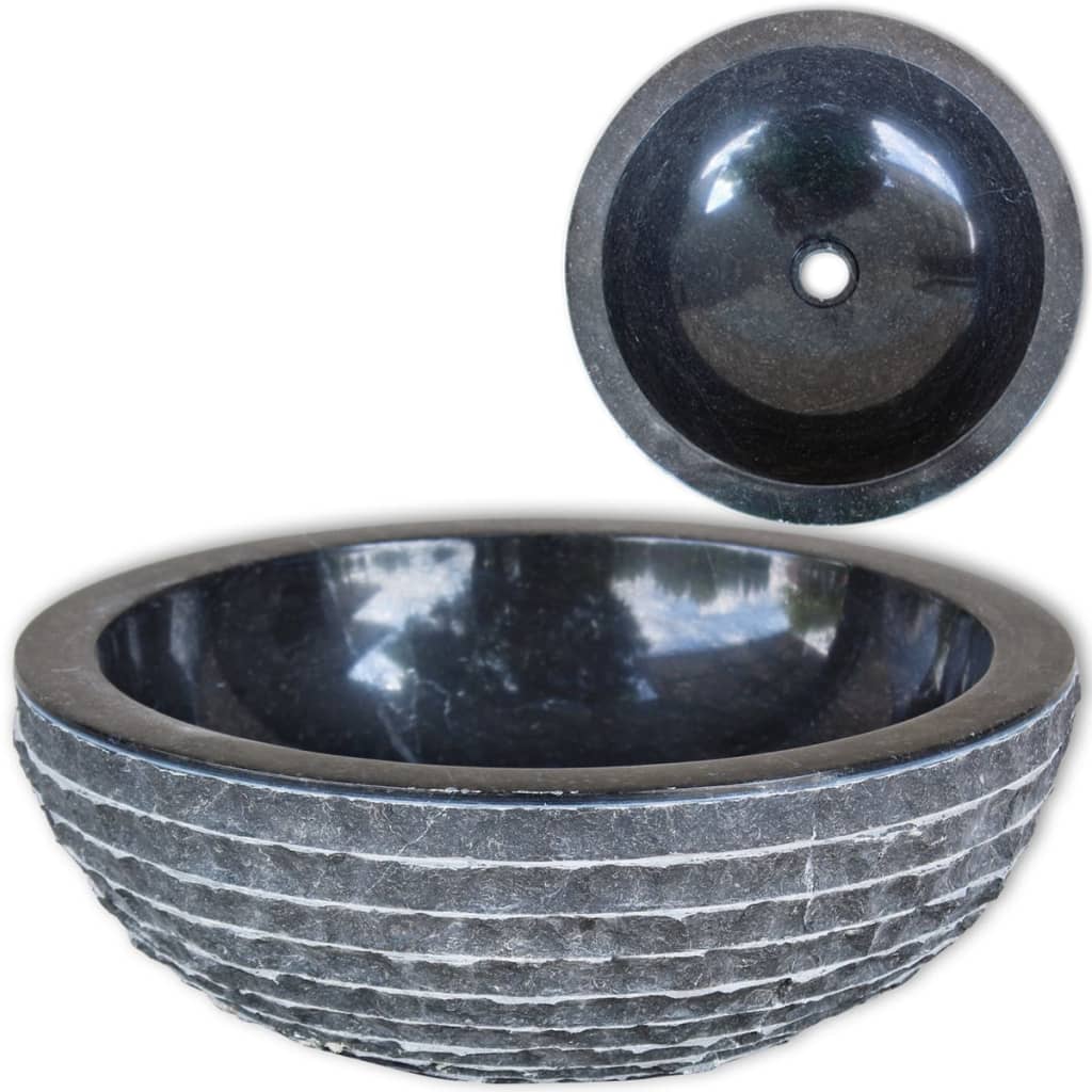 Baderomsvask marmor 40 cm Svart