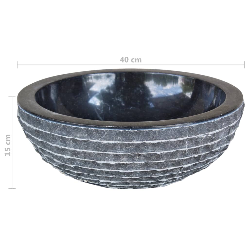 Baderomsvask marmor 40 cm Svart