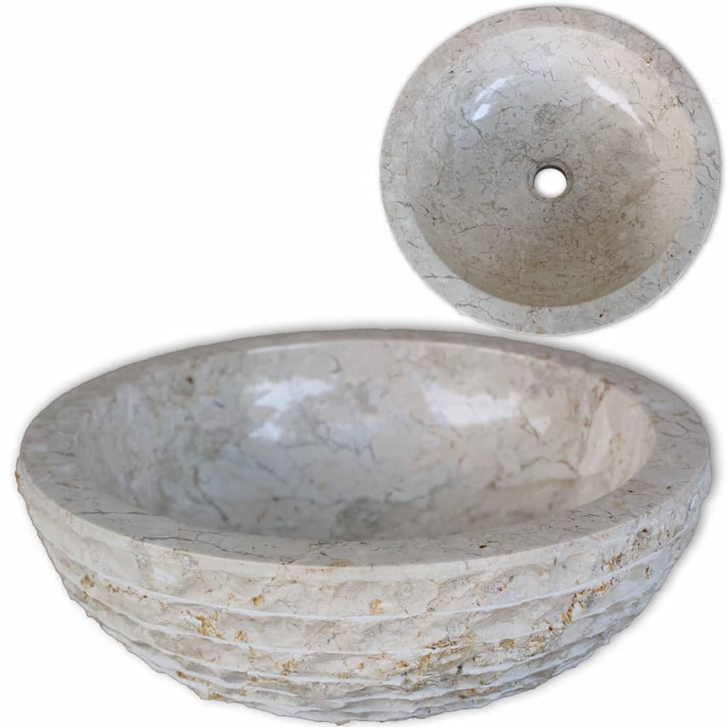 Baderomsvask marmor 40 cm krem