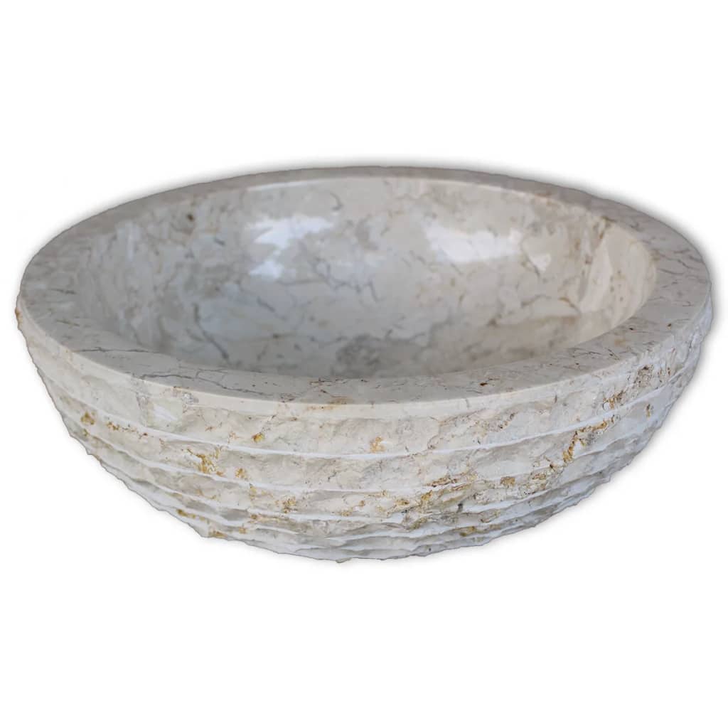 Baderomsvask marmor 40 cm krem