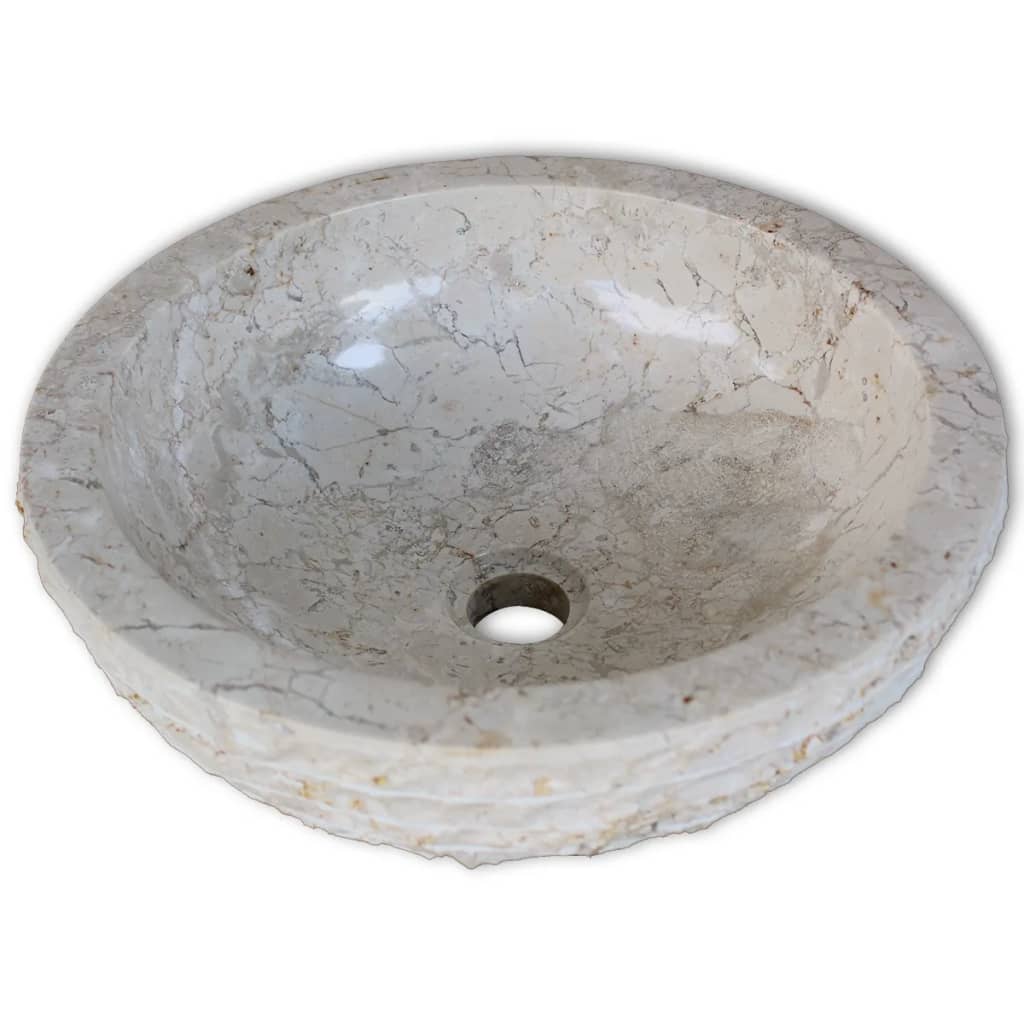 Baderomsvask marmor 40 cm krem