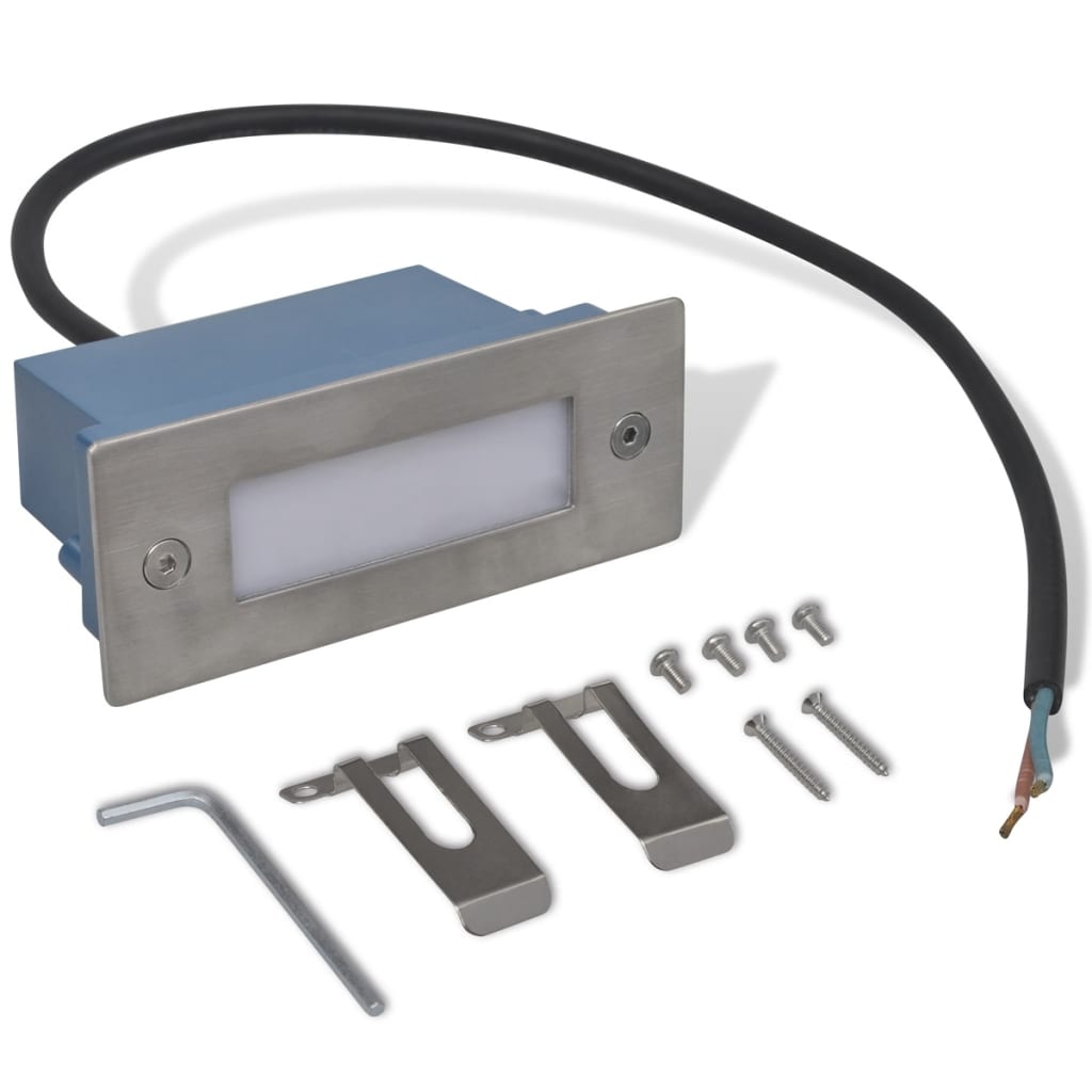 Hagebelysning Mark El. Innfelte LED-trappelys 6 stk 44x111x56 mm
