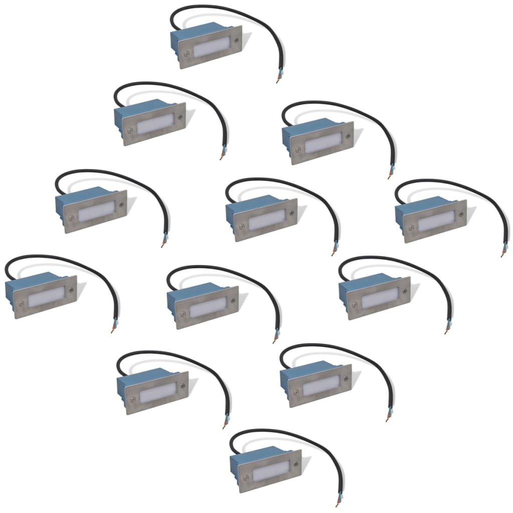 Hagebelysning Mark El. Innfelte LED-trappelys 12 stk 44x111x56 mm