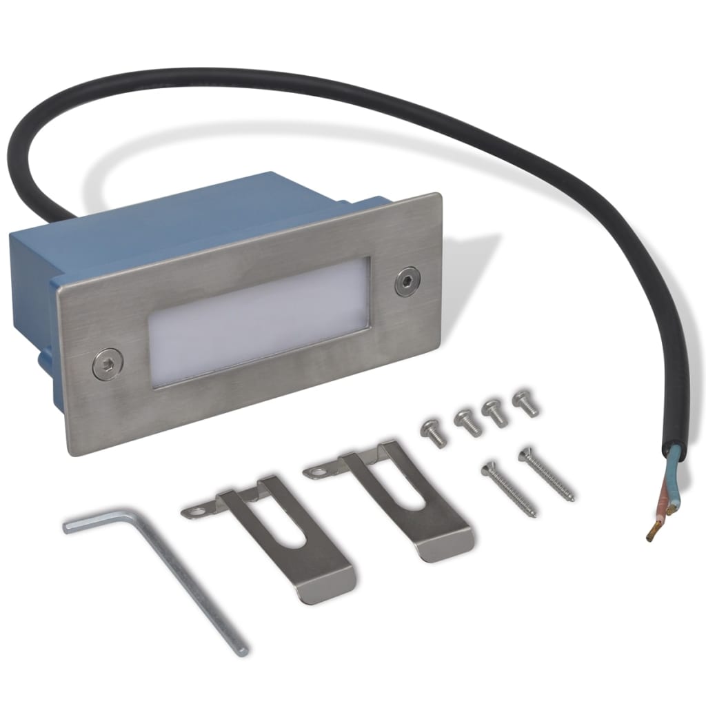 Hagebelysning Mark El. Innfelte LED-trappelys 12 stk 44x111x56 mm