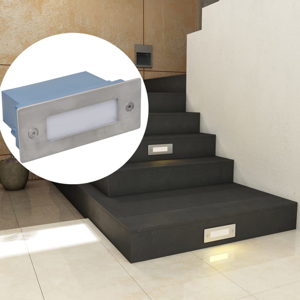 Hagebelysning Mark El. Innfelte LED-trappelys 12 stk 44x111x56 mm